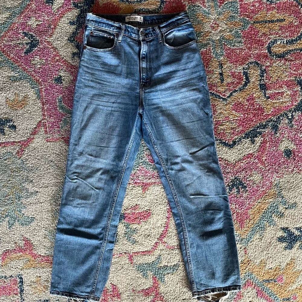 Abercrombie & Fitch Ankle Straight ultra high rise jeans light blue 28 / 6R Blue